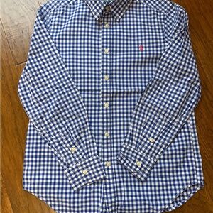 Ralph Lauren Blue Checkered Kids Button Down Shirt